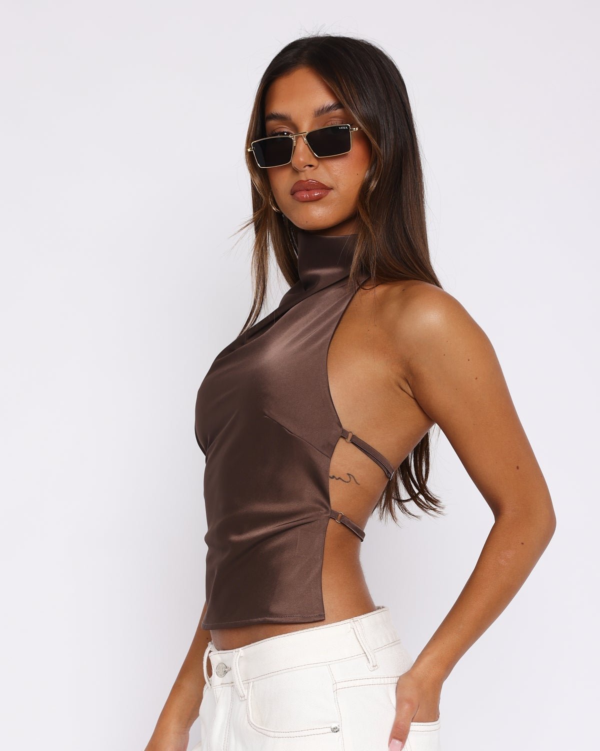 Time Passes Halter Top Chocolate - Lina Morane